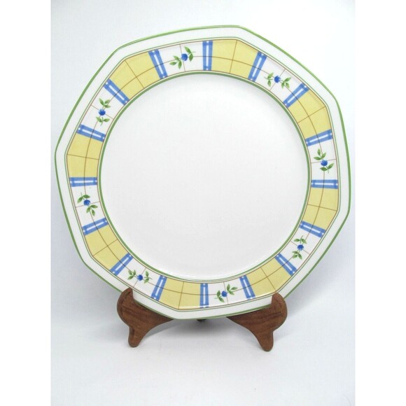 Studio Nova Gingham Blue 12" Round Chop Plate Platter - Picture 10 of 10